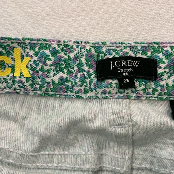 J.Crew Pants Jeans Floral Denim Toothpick Cropped - Picture 2 of 3